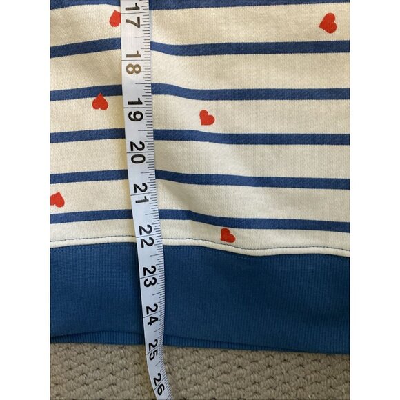 Pact 100% Organic Cotton Scattered Hearts Fleece Lined Crewneck Sweatshirt NEW L - Picture 6 of 7